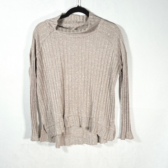 Free People Tops - Free People Ribbed Knit Long Sleeve Top Beige Size S‎ festival minimalist indie